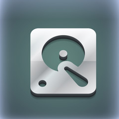 hard disk icon symbol. 3D style. Trendy, modern design with space for your text . Raster