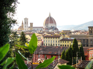 Beautiful panoramic view of the Florence Cathedral and the city of Florence from the Michelangelo...