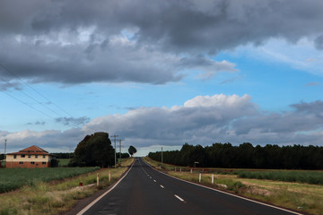 Long and empty road vanishing on the horizon