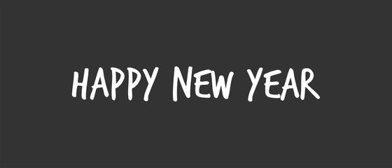 Happy new year text sign. Typographic design for greeting card.