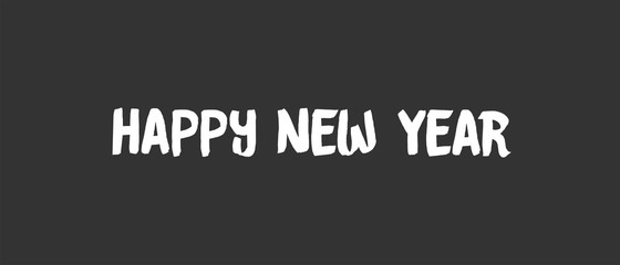 Happy new year text sign. Typographic design for greeting card.