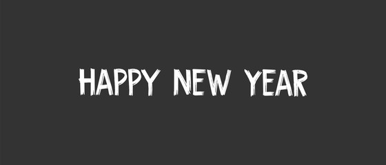 Happy new year text sign. Typographic design for greeting card.