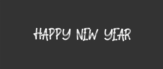 Happy new year text sign. Typographic design for greeting card.