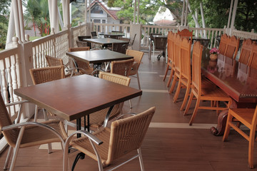 Interior of a hotel restaurant.