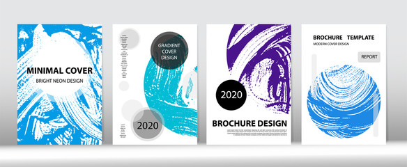 Grunge Cover Vector Design. Fluid Foam Wallpaper. Minimal Cover Set. Soap 