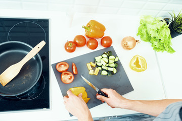 woman using digital tablet in the kitchen