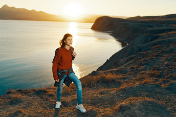 woman running on the beach