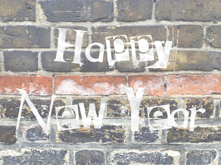 Happy New Year, Grungy Wall Background