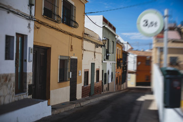 Beautiful street view of Denia, Marina Alta with harbor and skyline, Montgo mountain, beach and city, province of Alicante, Valencia, Spain