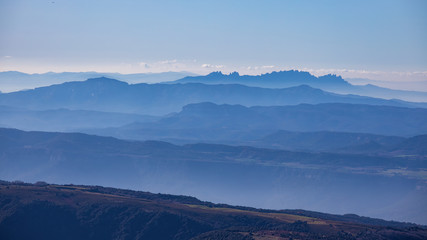Fototapeta na wymiar Beautiful mountain effect from Spanish mountain Montseny