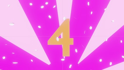 ピンクのカウントダウン放射４秒