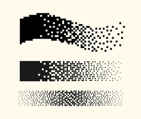 Pixel overlay objects. Monochrome style. Vector design elements on isolated background.