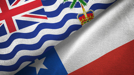 British Indian Territory and Chile two flags textile cloth