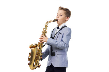 Obraz premium man with saxophone