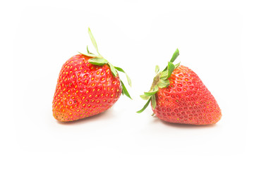 Some strawberries on white background