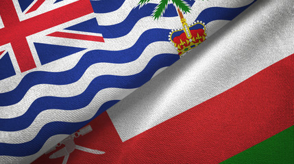 British Indian Territory and Oman two flags textile cloth