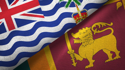 British Indian Territory and Sri Lanka two flags textile cloth
