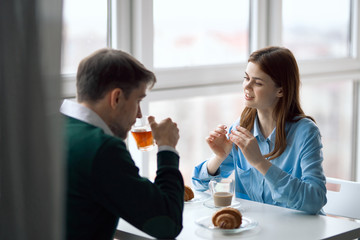 young couple in restaurant