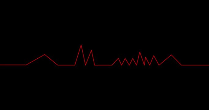 red graph moving on black background