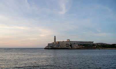 Lighthouse on the coast in Havana Cuba
