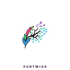 Fur twigs Illustration Vector Template