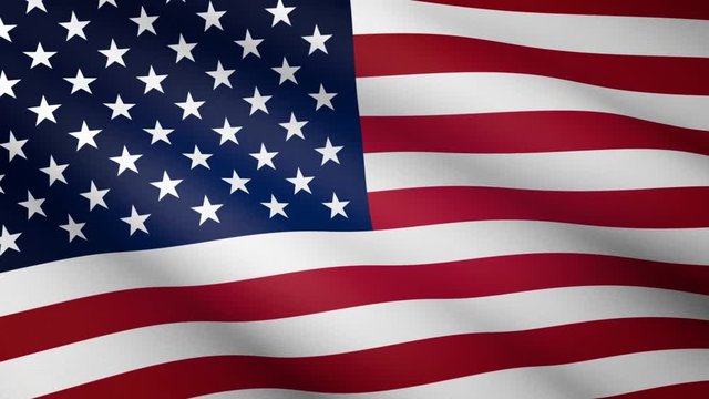 American Flag flying in the wind - seamless loop animation