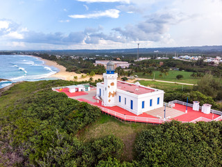 Aerial Drone Photo of Arecibo Lighthouse on the Caribbean island of Puerto Rico
