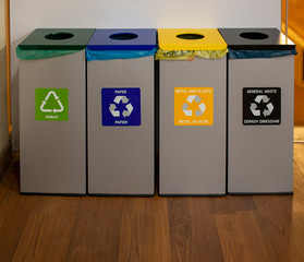 recycle trash cans for save nature