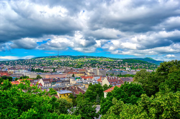 Fototapeta na wymiar The hills of Budapest, Hungary.