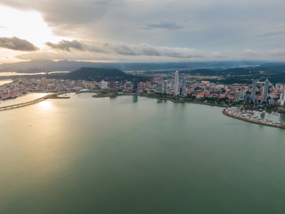 Beautiful aerial view of the City of Panama 