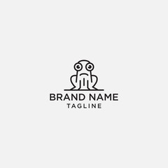 Frog linear Logo Design Vector Symbol Toad