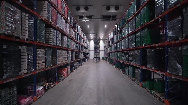 a large warehouse with goods