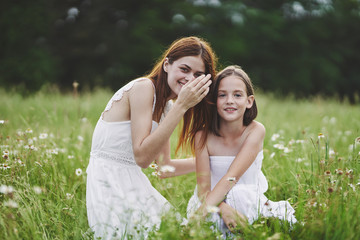 mother and daughter in the park