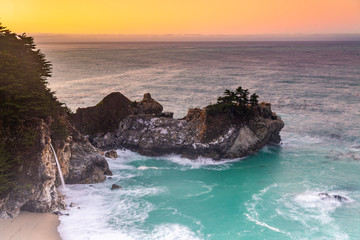 McWay Falls at Sunrise, Julia Pfeiffer State Park, Big Sur, California, USA