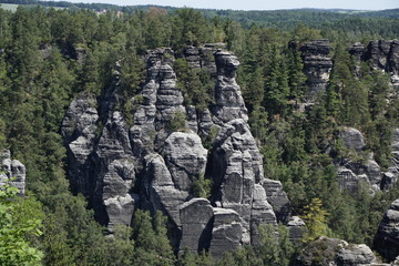 Famous sandstone formation in the Elbsandsteingebirge in Saxon Switzerland