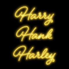 Male names made of sparkler. Design element for birthday card, bachelor party or wedding invitation