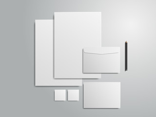 Vector 3d Set of identity for branding on gray background. illustration