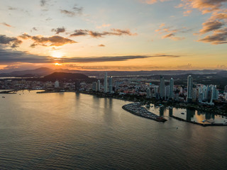 Fototapeta premium Beautiful aerial view of the City of Panama 