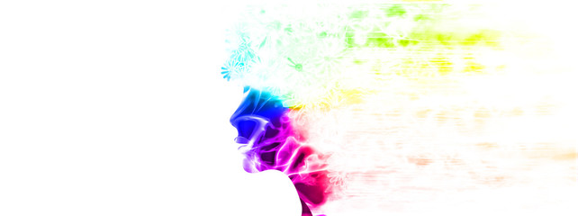 抽象的な女性の横顔