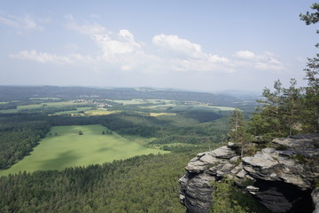 View from the Lilienstein mountain over Saxon Switzerland