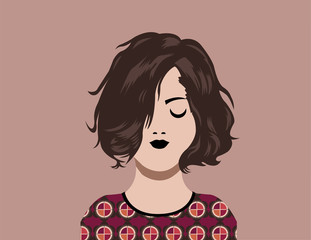 ilustración de chica punk