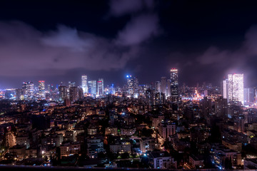 Tel Aviv skyline by night