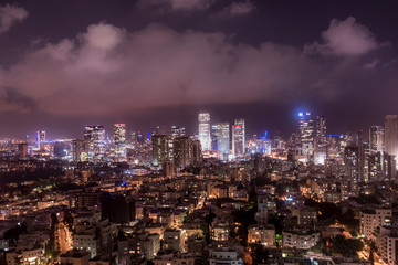Obraz premium Tel Aviv skyline by night