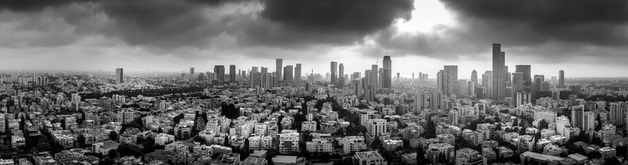 Tel Aviv, Ramat Gan, Givatayim aerial view in Israel