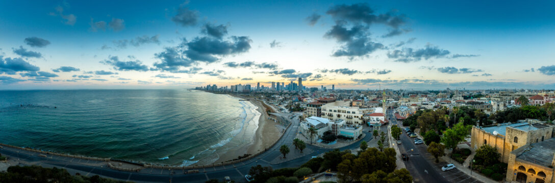 Tel Aviv, Ramat Gan, Givatayim aerial view in Israel