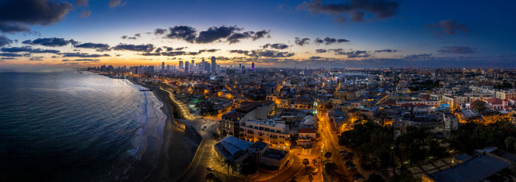 Tel Aviv skyline during dawn in Israel