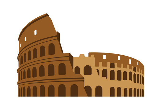 Colosseum - Italy, Rome / World famous buildings vector illustration.