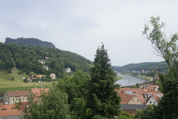 View to the Lilienstein from above Konigstein village