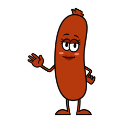 Cartoon Female Sausage Character Illustration