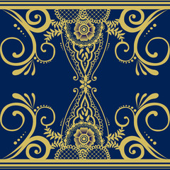 Seamless pattern inspired by henna painting patterns